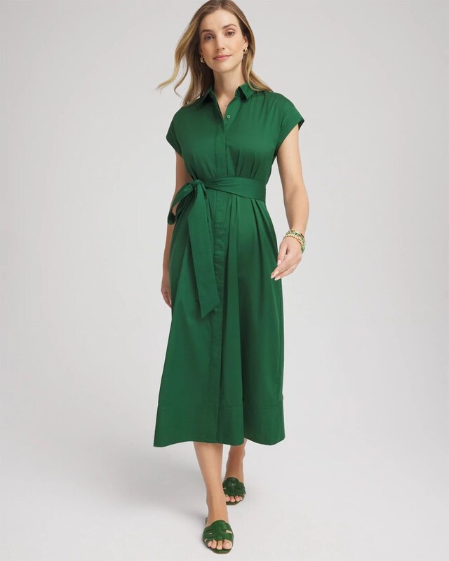 Poplin Midi Shirtdress - image 2